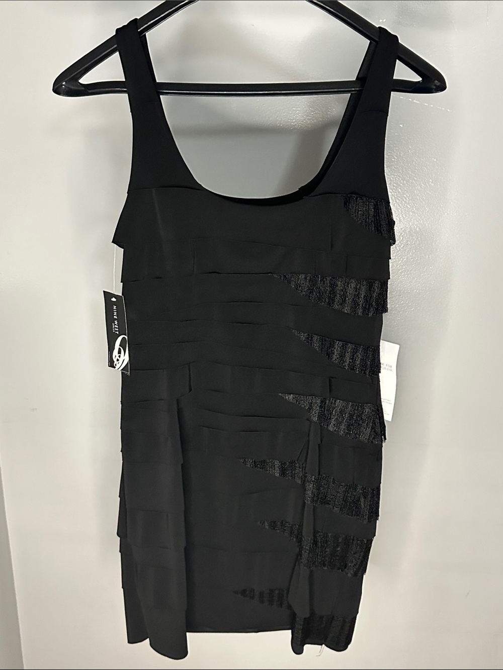 Nine West Sleeveless Scoop Neck Mini Black Dress - Picture 2 of 5